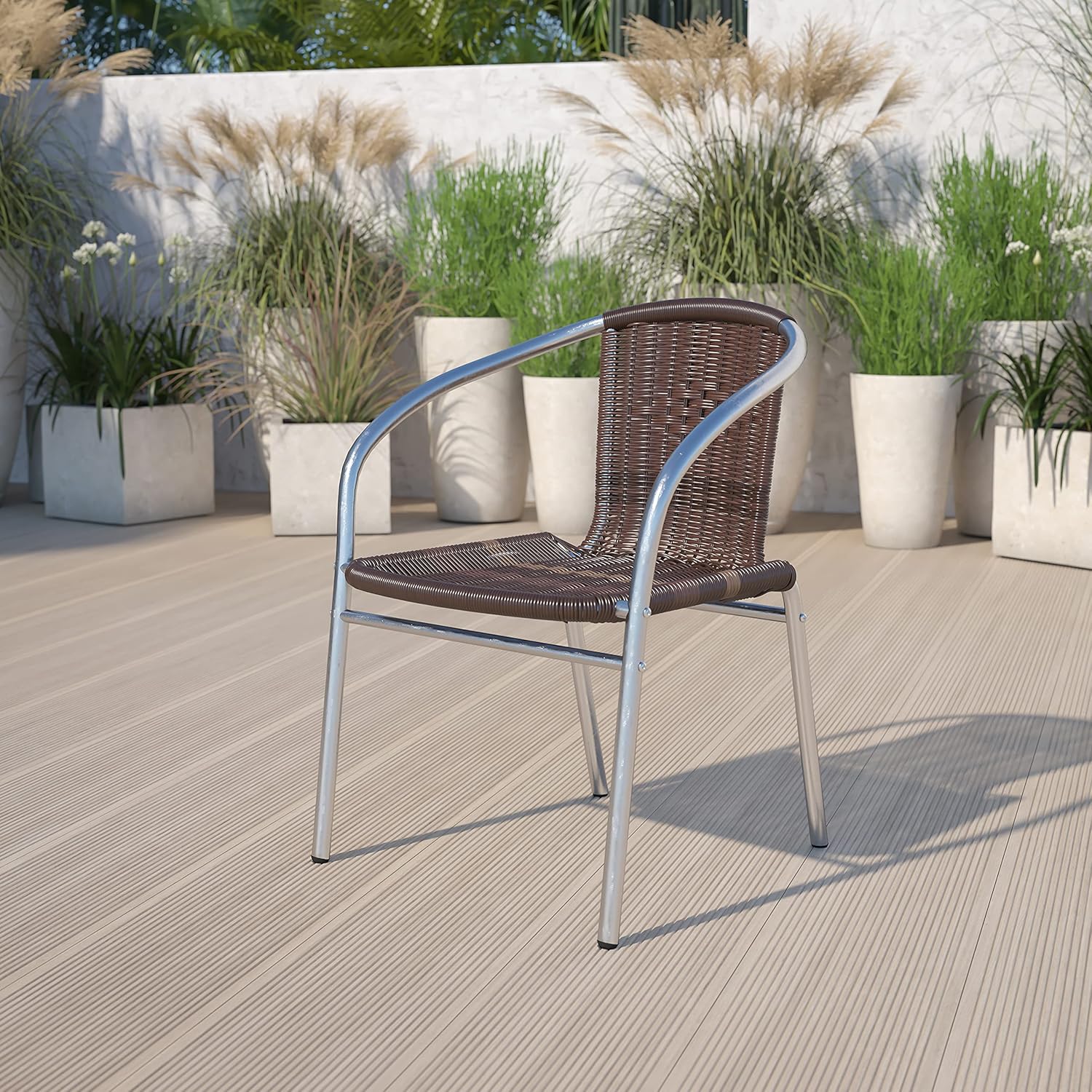 Aluminum Rattan Stack Chair